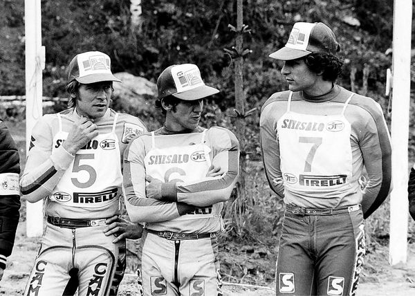 Ruskeasanta 1979 joukkue MM-500. Vas. De Coster, H.Everts ja A.Malherbe